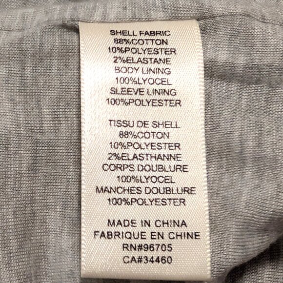 Rebecca Taylor Womens Sz 8 Gray Zip Front Fray Trim Pockets Slub Jacket Blazer - Picture 8 of 9